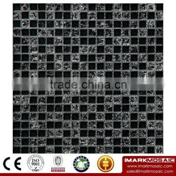 IMARK Black Color Crystal Glass Mosaic Tiles for Wall Decoration Code IVG8-028
