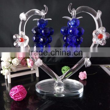 Beautiful heart shape crystal grape for wedding and home decoration