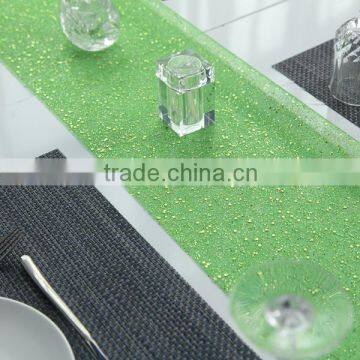 Hot Selling Textile Bronzing and Glitter Printing Table Runner Celebration Decoration