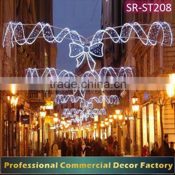 Customize commercial new year LED bow tie decoration for street decoration