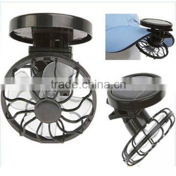 Summer outdoor mini solar powered clip cap hat fan