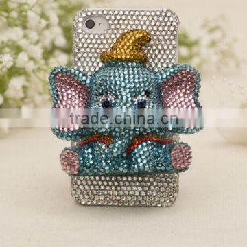 cute elephant mobile phone shell with colorful diamond