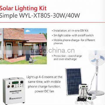 Small Home Solar System 30W Solar shed lighting kit