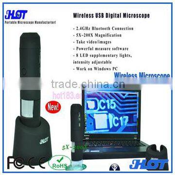 200 wireless bluetooth USB digital microscope for windows PC or laptop with measure pricision up 99%, pcb inspection microscope