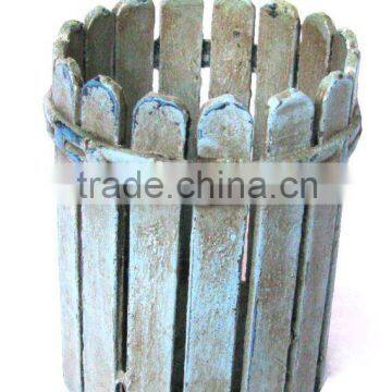 Round Decoration Wooden Flower Pot