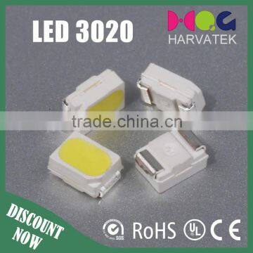 Good quality 3.0x2.0x1.3mm sanan chip 30mA cool white led smd 3020