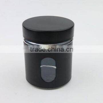 Black Colored Iron Covered Glass Storage Jar With Metal Screw Lid photo-6