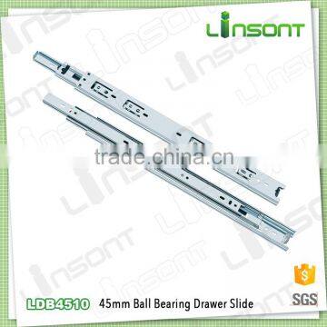 High quality 45mm full extension ball bearing telescopic channel furniture accessories drawer slide