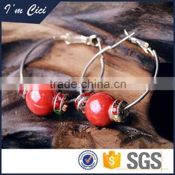 Fashion handmade round ring ceramic jeweley beads earring