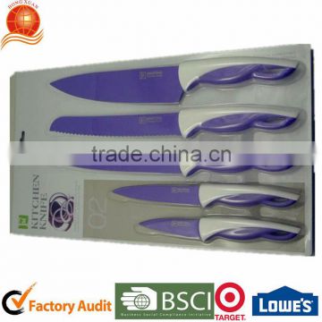 LFGB approved kitchen knife set 5 pieces with PP and TPR handle