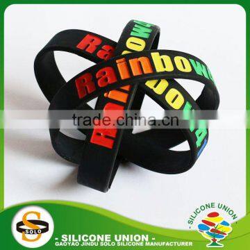 Friendship Fashion Silicone Bracelet Silicone Wristband With Color Filled