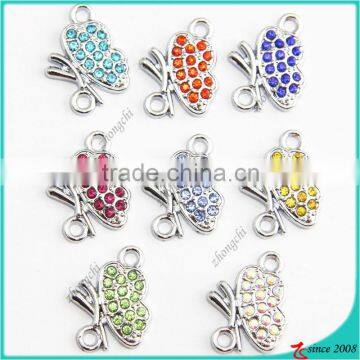 New arrival crystal butterfly pendants for necklace and keychain