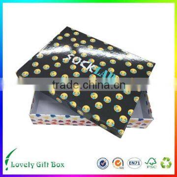 cheap handmade cardboard colourful custom 7pk sock gift packaging box