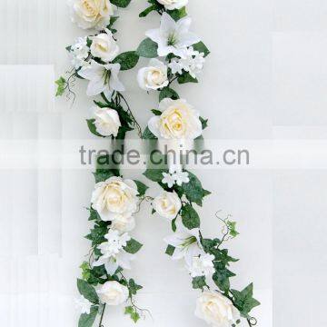 cheap silk Flower Garland artificial rose and lily garland wedding flower garland