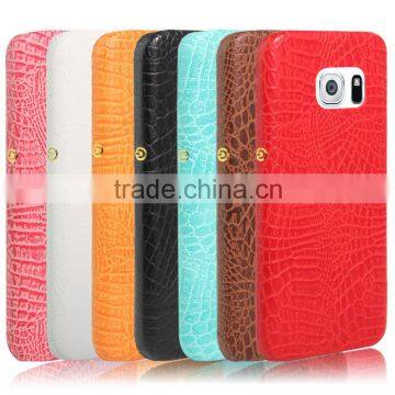 Leather Back Cover Case for Samsung Galaxy s7 s7edge Ultra Thin Crocodile Pattern PU Leather Hard Back Cover
