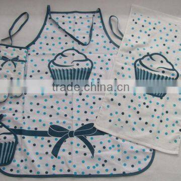 towel pot holder glove cake design apron set