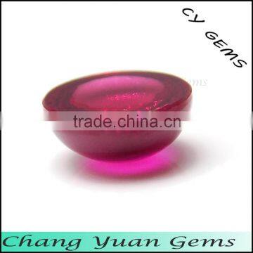 Cabochon Cut Round Shape Synthetic Ruby Gems photo-2