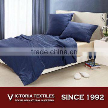 navy bule natural cotton bed in a bag bedding sheets set