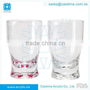 Plastic Acrylic HEART BOTTOM TUMBLER