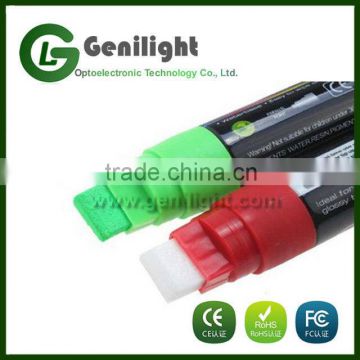 wholesale erasable 15mm reversible tip liquid chalk fluorescent marker pen for board