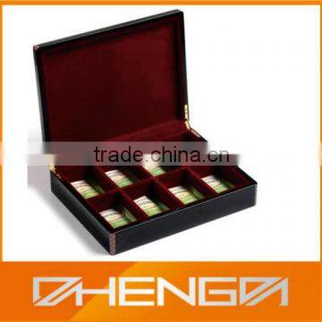 Custom Make Matte Wooden Tea Chest Box with Compartments