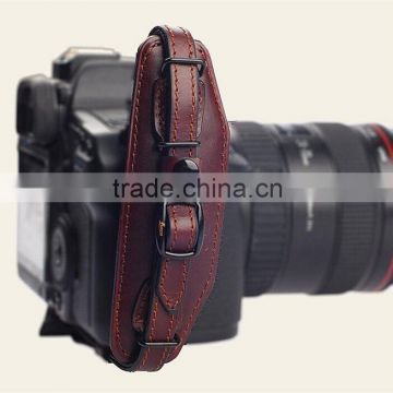 Leather Hand Grip Wrist Strap + quick release plate for DSLR Canon Nikon