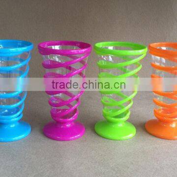 Plastic spiral ice cream cup 9x16cm TG20011B