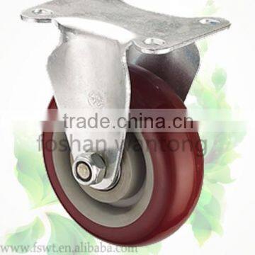 Black Stent Medium Duty Polyurethane Fixed Hardware Caster Wheel photo-4