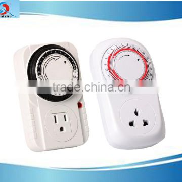 high quality 24 hour programing mechanical single outlet timer /15 mins On/Off timer