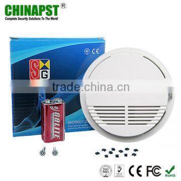 Ceiling mounted 6F22 battery 9V wireless smoke detector system PST-SD202