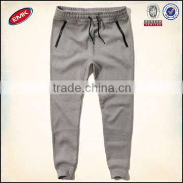 fashion men blank slim fit sweatpants with front zipper pocket