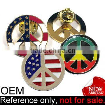 cheap customized metal American country flag world peace pin badge