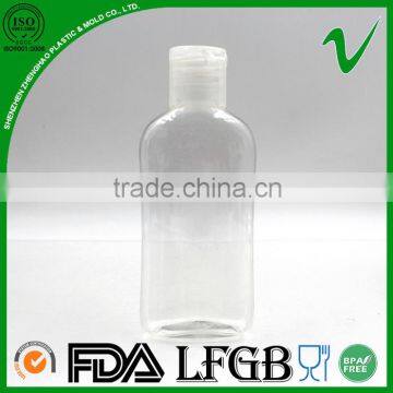 Hot sale cosmetic empty hdpe plastic custom bottle with flip top cap