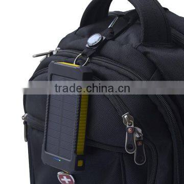 Hot sale 10000mah portable solar charger for samsung mobile phone with led and compass