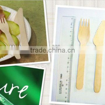 disponsable wood meat food fork sets