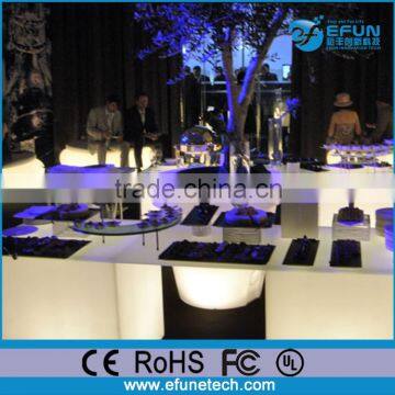 outdoor party decorative rgb cube glowing light, plastic illuminated lighted cube tables