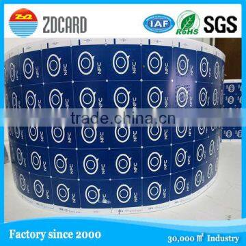 Low price passive topaz 512 nfc sticker small smart antenna label paper roll RFID tags