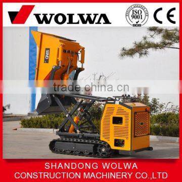 500kg load capacity rubber track dumper with hydraulic system