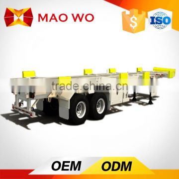 China Export 3 Axles 40 ft 20 ft Container Chassis Skeleton Semi Trailer for sale