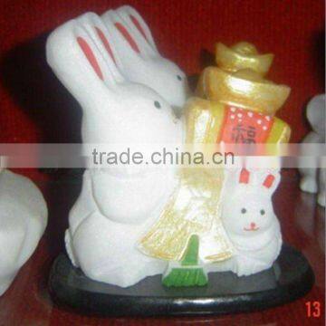 Hand Carving Small Stone Rabbits Craft