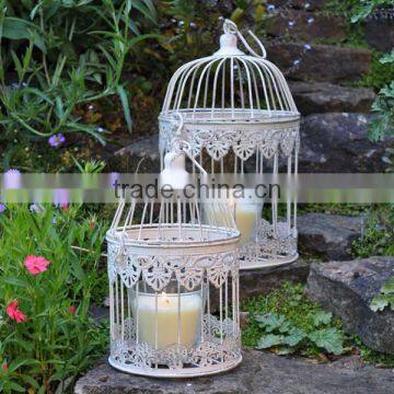 Vintage Round Decorative Iron Bird Cage Candle Holder photo-3