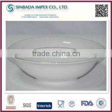 Factory direct price big plain ceramic bowls with golden line