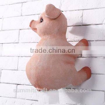 Resin Pig Shaped Funny Toilet Paper Holder Animal photo-3