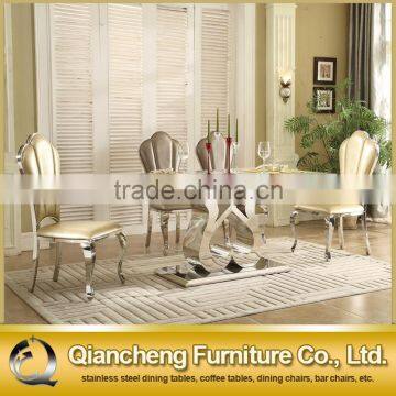 Glass dining table metal and glass furniture foshan steel furniture