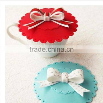 Ctreative Ribbon Shape Silicone Cup Cover Cartoon Coffee and Tea Cup Lid photo-2