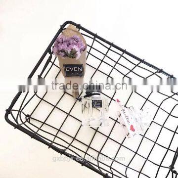 Black Metal Wire Storage Basket With Open Design photo-4