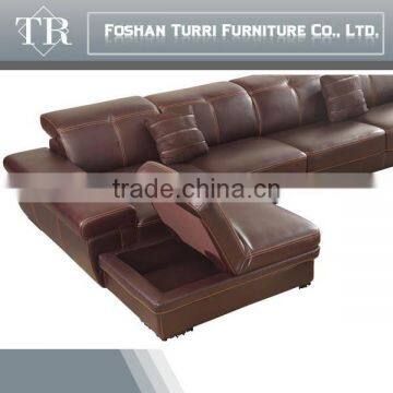 Luxury Furniture Modern 100% Top Grain Leather Sofa Set photo-5