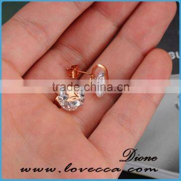 Beautiful Rose Gold Plated Earring Stainless Steel Cute Fox Animal Stud Earring for Women photo-2