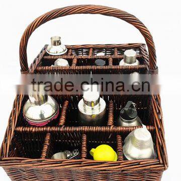 Harvest wicker wine Gift Basket with handle