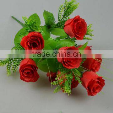 Plastic Flower Bouquet Wedding Silk Rose Flower Bouquet photo-3